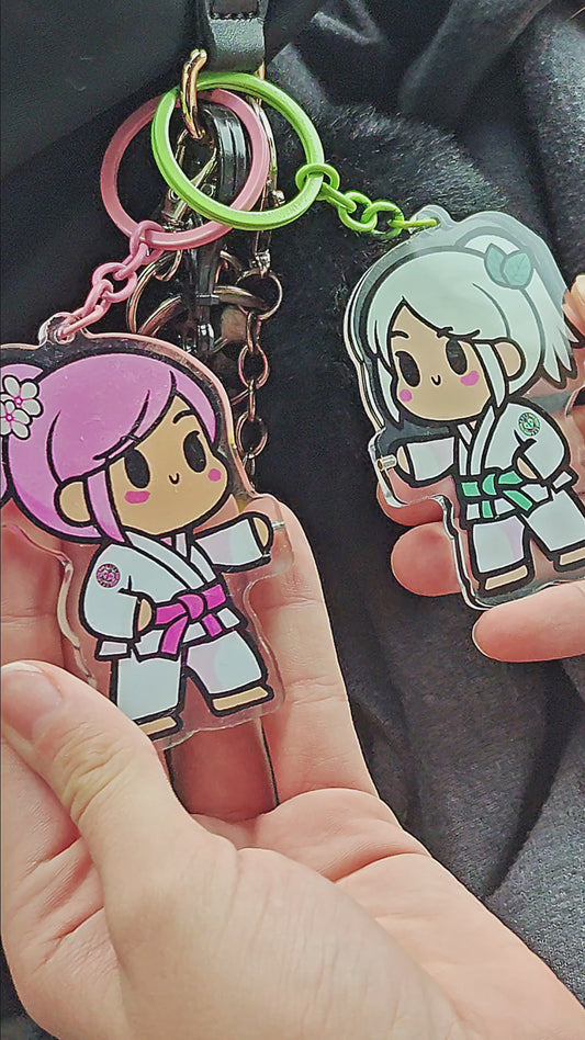 BJJ BESTIES-Blossom Battle-Acrylic Magnetic Key Chain