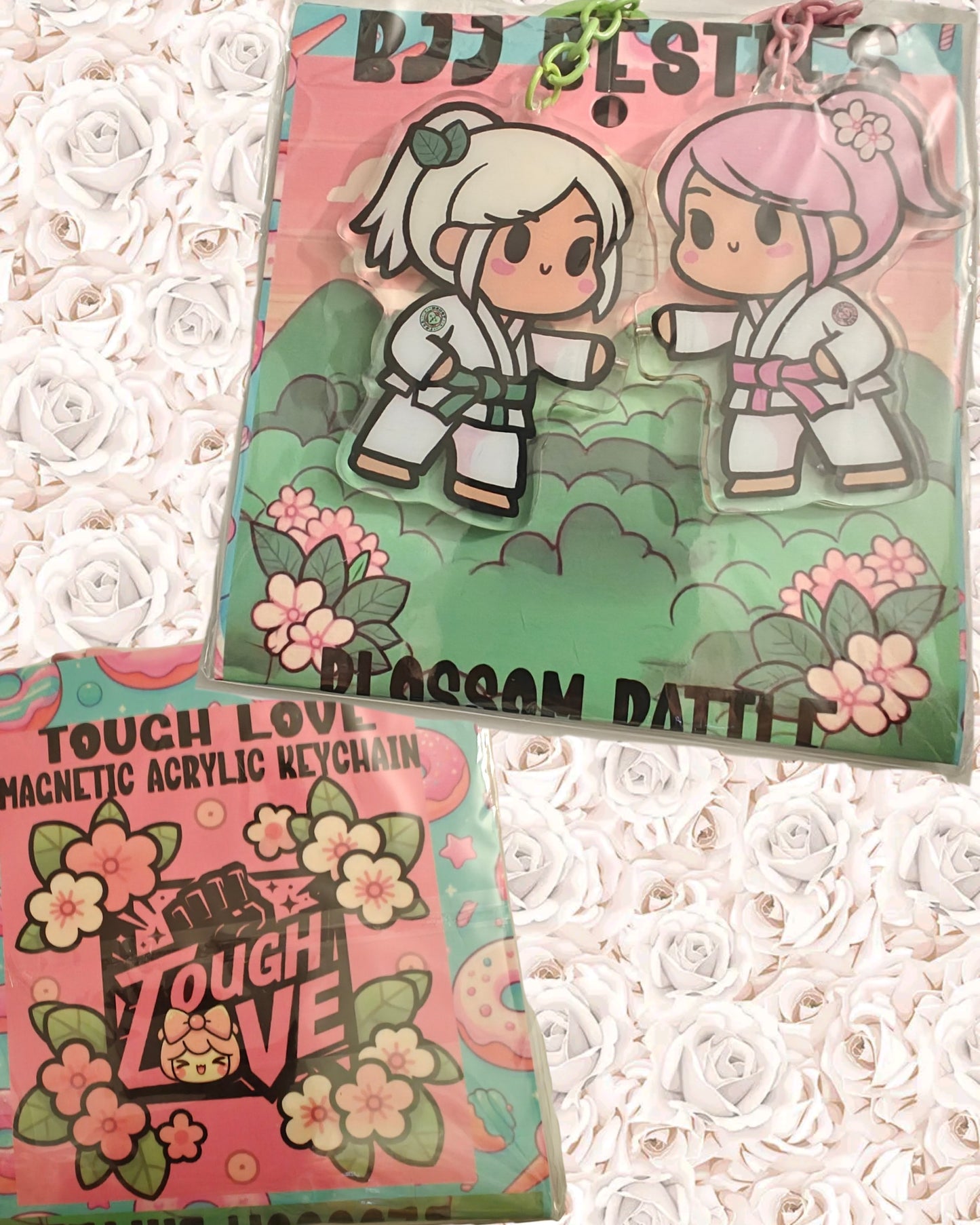 BJJ BESTIES-Blossom Battle-Acrylic Magnetic Key Chain