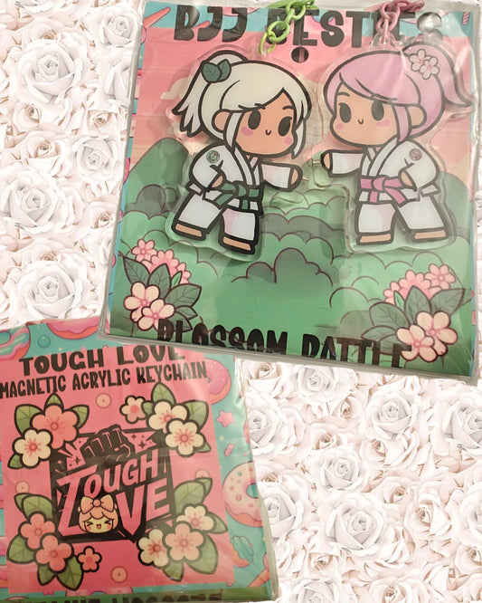 BJJ BESTIES-Blossom Battle-Acrylic Magnetic Key Chain